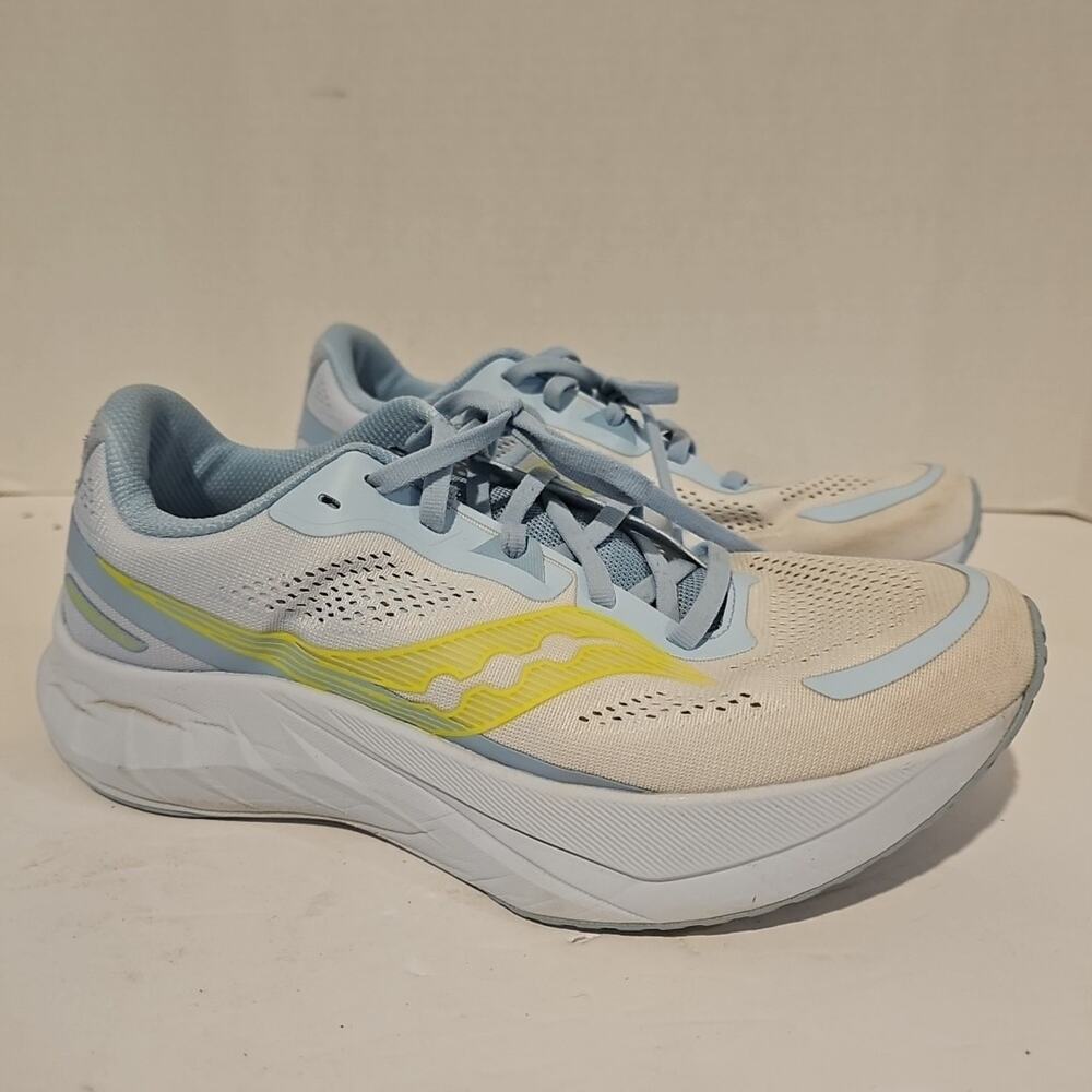 Saucony Tide 2 Women’s Running Shoes Size 9.5 Blue White Breathable Athletic